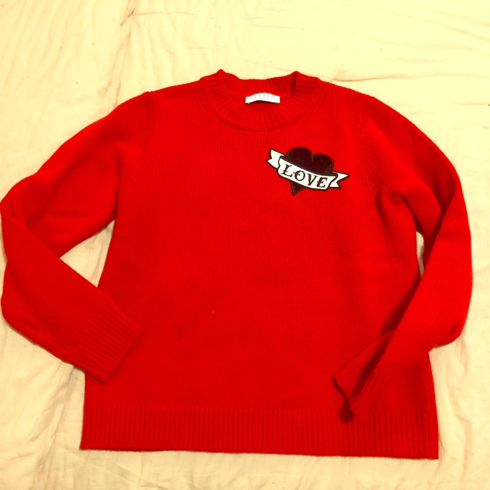 Red sweater from Sandro